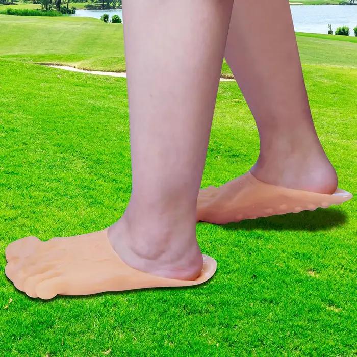 Chaussons pieds nus drôles pour femmes et hommes, chaussures de farce, imitation, Parker à cinq doigts, pantoufles Bigfoot, chaussures de parodie dégradées, hilarantes