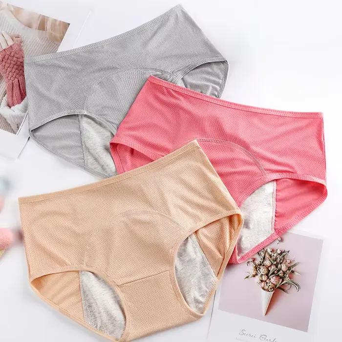 Culotte menstruelle en élasthanne et polyamide pour femme, sous-vêtement anti-fuite, pantalon physiologique, sans couture, taille haute, confort tout au long de la journée