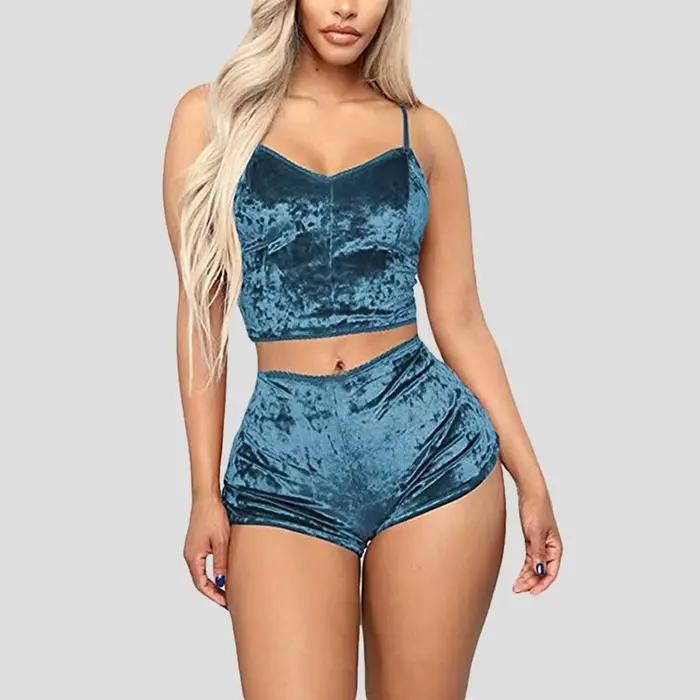 Ensemble de pyjama à bretelles sexy pour femmes