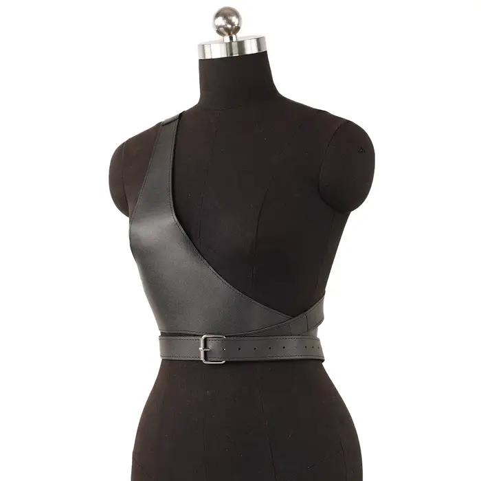 Corset ajustable en cuir synthétique pour femmes, style gothique subtil, crop top, gilet ajustable, ceinture de taille, accessoires vestimentaires pour diverses occasions