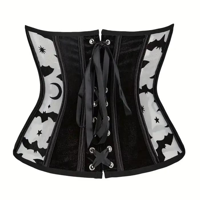 Corset royal façonnant le corps, sous-vêtement fin et respirant, style d'été avec une taille cintrée et une maille désossée en plastique, sexy