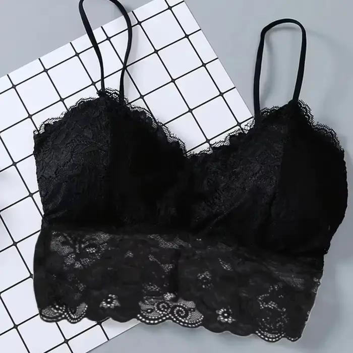 Été femmes dentelle haut sexy soleil hauts sans manche rembourré Bralette soutien-gorge Bustier fermeture éclair dos Club boléro réservoir lingerie жletiе белье