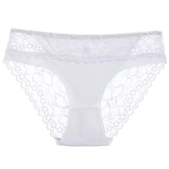 Dentelle femmes culottes Sexy sous-vêtements féminins sans couture dames slips taille basse Lingerie solide culotte