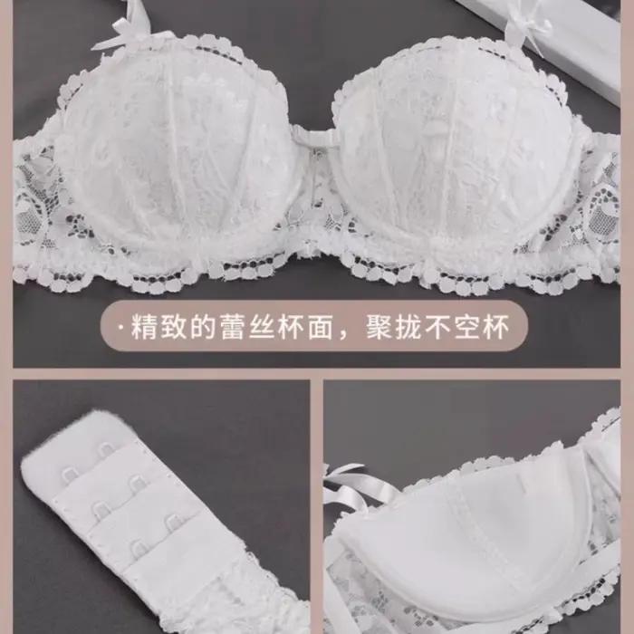 Soutien-gorge Sexy en dentelle pour femmes, demi-tasse, Push Up, Style français, Lingerie douce, profonde, haut en V, respirant, fermeture au dos, Bralette fine, Ropa Mujer