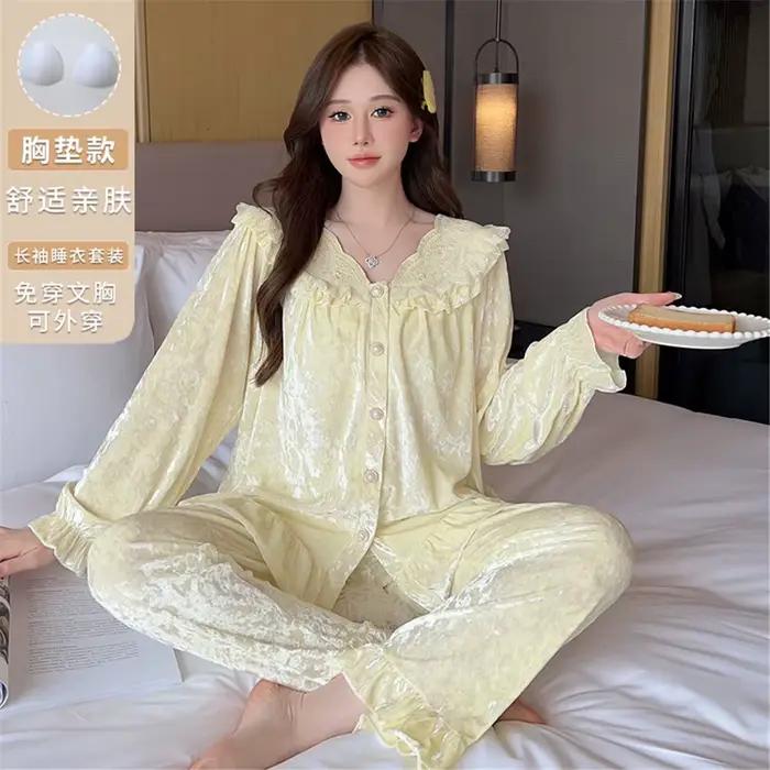 Ensemble de pyjama en velours d'automne