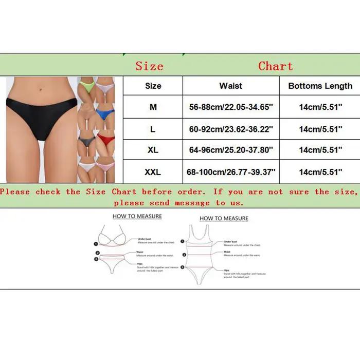 Bikinis culottes pour femmes mode soyeux brillant taille basse slips Transparent sans spectacle sous-vêtements Sexy couleur unie tongs en coton