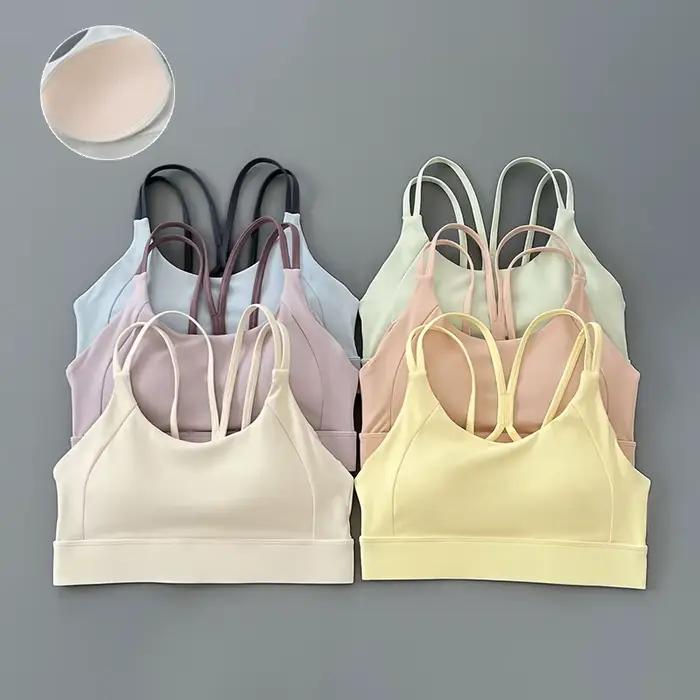 Soutien-gorge de sport à fort impact pour femme : haut intégré avec soutien Lockdown pour la course/yoga avec compression Racerback
