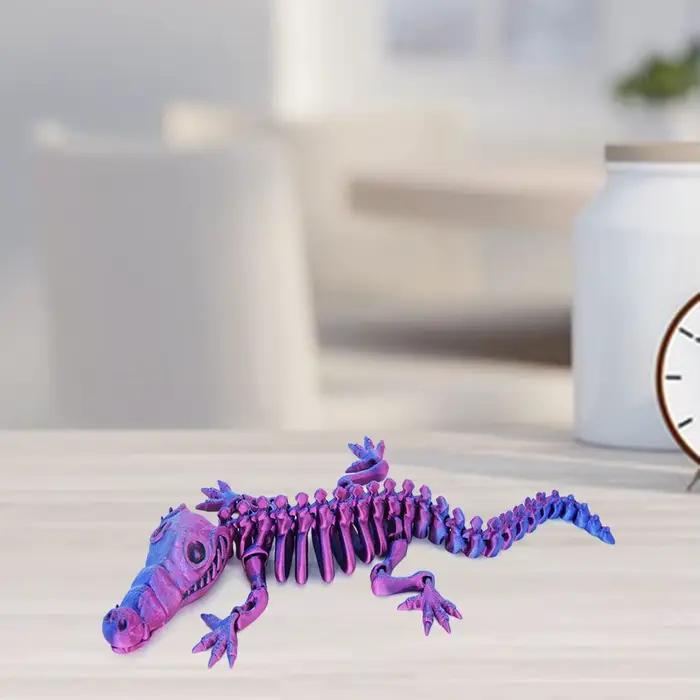 Figurine de crocodile en plastique imprimée en 3D, figurine mobile JoendocSophia, statue de crocodile, Sculpture de crocodile colorée, posable