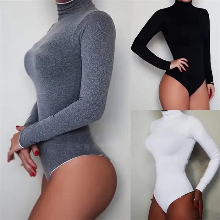 Body noir à manches longues pour femmes