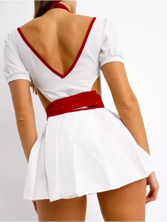Womend – Costume d'infirmière coquine pour femmes, robe de Cosplay pour adultes, ensemble de tablier de jeu de rôle, Costume d'infirmière, uniforme pour femmes de 18 ans et plus