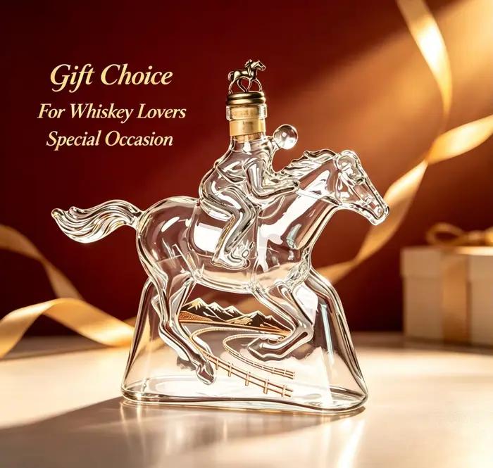 Carafe à vin fantaisie en forme de cheval, en verre artisanal, pour whisky, vodka, brandy, décoration de bar haut de gamme, cadeau pour les amateurs de vin