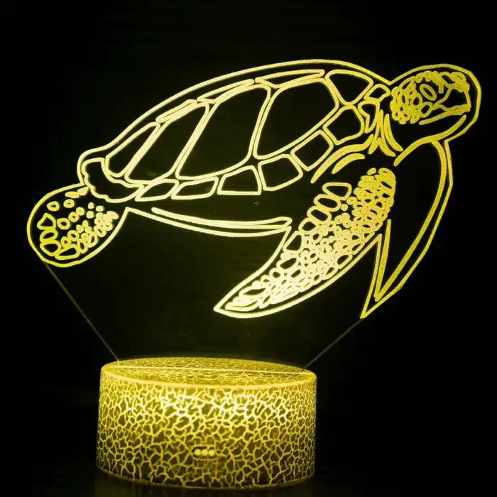 Nighdn 3D LED tortue veilleuse pour enfants 7 couleurs tortue lampe chambre décoration anniversaire cadeaux de noël enfant veilleuse