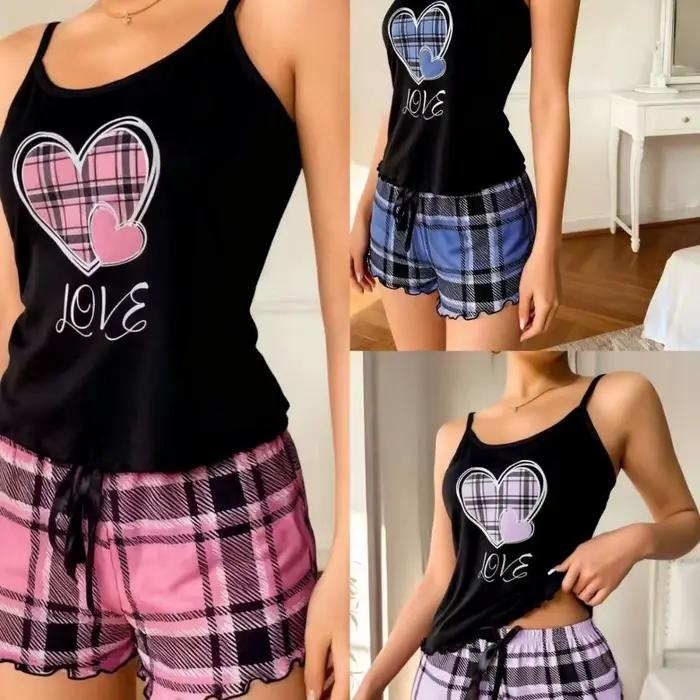 Ensemble de pyjama pour femme Fashion Love Heart