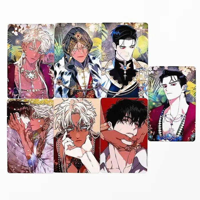 7 cartes photo Manhwa Blossoms of The White Night, personnages royaux, 3 pouces, cartes Lomo HD pour les amateurs de webtoons coréens BL