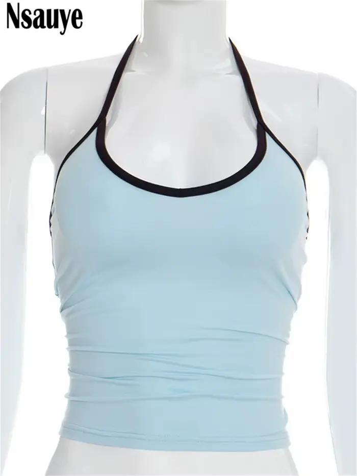 Nsauye – Nouveaux débardeurs sexy Y2K pour femmes, style club, dos nu, mini, moulants, sportifs, mode été 2026, sans manches, streetwear