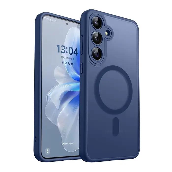 Coque de luxe mate pour Samsung Galaxy A57 A56 A17 A36 A16 A36 A37 5G S26 S25 S24 Ultra Plus FE S25Plus S24FE S25FE, housse Magsafe