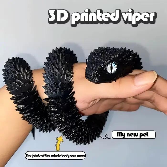 Jouet articulé mobile serpent imprimé en 3D, poupée de Simulation, modèle de serpent, décoration de bureau, jouet artisanal pour enfants, cadeau 30cm