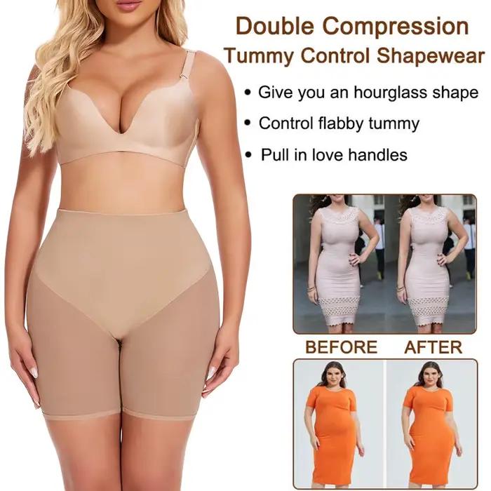Short en maille taille haute pour femme, culotte saillante respirante, amincissant les cuisses, vêtements de corps lisses, levage des fesses sexy