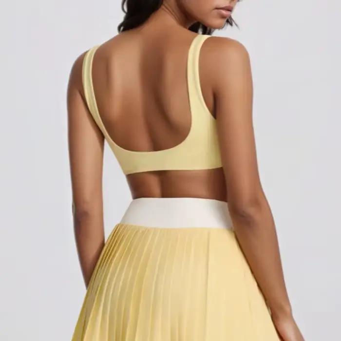Soutien-gorge de Yoga blocage de couleur pour femmes, beau dos papillon, sensation nue, séchage rapide, Sports de plein air, course à pied, gilet de Fitness