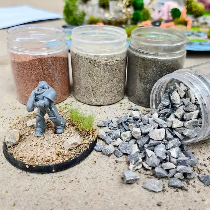 140ML Gravier miniature naturel, micro-roches broyées pour table de sable DIY, aménagement paysager, voies de trains de jardin et pavage de routes