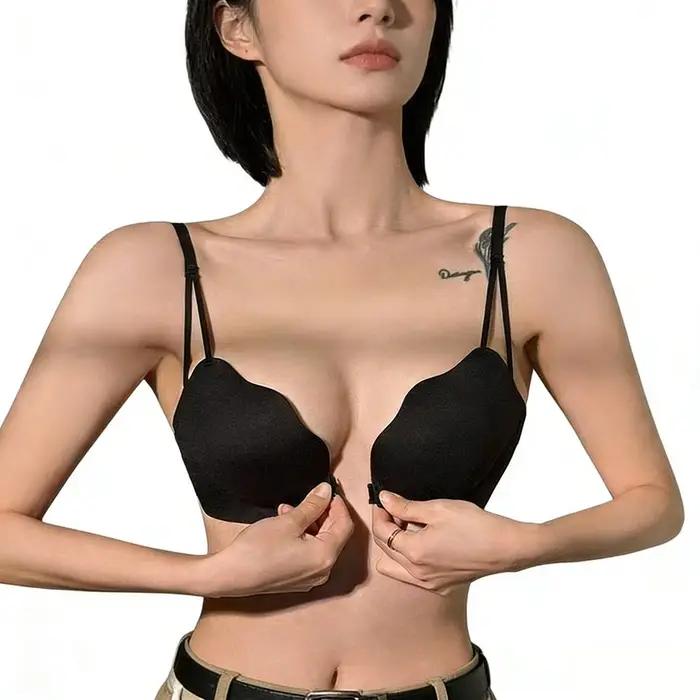 Soutien-gorge froncé femme sexy avec boucle avant, beau dos, sans armatures, respirant, confortable, pour petits seins, occassions spéciales