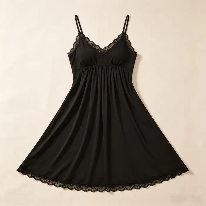 Robe de nuit mi-longue ample en modal doux pour femme