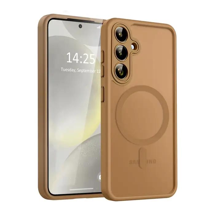 Coque de luxe mate pour Samsung Galaxy A57 A56 A17 A36 A16 A36 A37 5G S26 S25 S24 Ultra Plus FE S25Plus S24FE S25FE, housse Magsafe