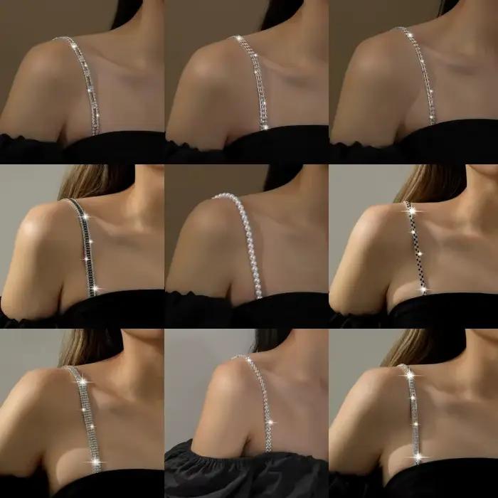 Bretelles de soutien-gorge en strass pour femmes