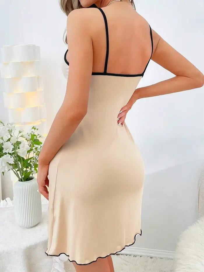Bretelles d'été Mini robe femmes vêtements de nuit confortable maison loisirs Sexy chemises