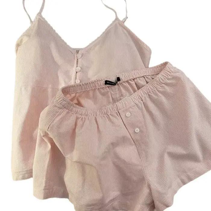 2025 nouveaux vêtements de nuit en coton femmes été à manches courtes Shorts mignon