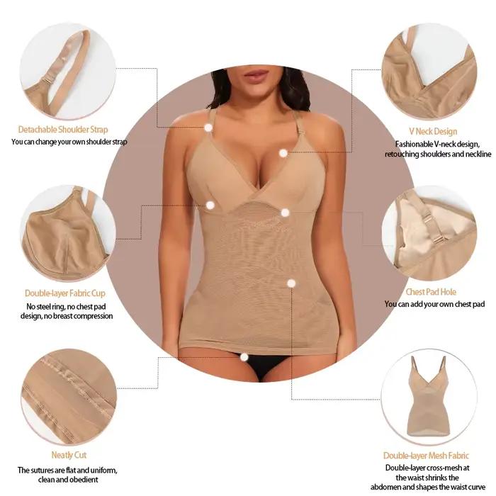 Body Shaper pour femmes contrôle du ventre Shapewear débardeurs de Compression haut caraco col en v Camisoles sans