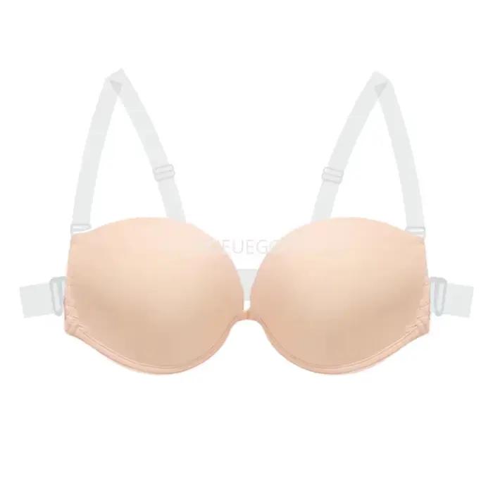 Soutien-gorge invisible ultime dos nu avec bretelles transparentes pour femmes, lingerie push-up pour robes de mariée et tenues de soirée sexy
