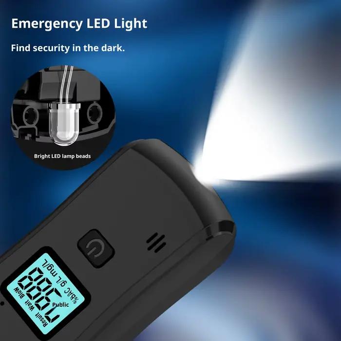 Détecteur d'alcool portable avec lampe d'éclairage, écran d'affichage numérique – Convient pour la détection de la consommation d'alcool