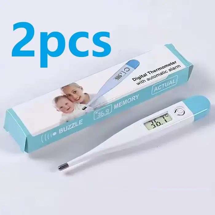 Lot de 2 thermomètres numériques pour la fièvre, mesure orale, axillaire ou rectale, affichage LCD électronique, haute précision, offre spéciale