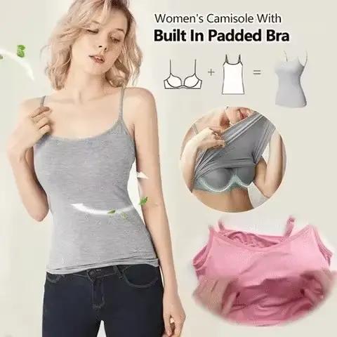 Camisole WOBDAEL rose avec soutien-gorge intégré pour femme, haut décontracté et confortable pour la maison et les sorties, disponible en plusieurs couleurs et tailles