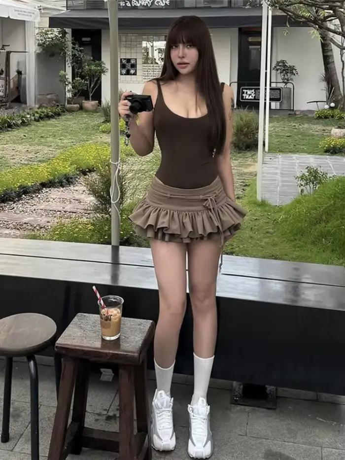 Body marron uni, Lingerie Sexy