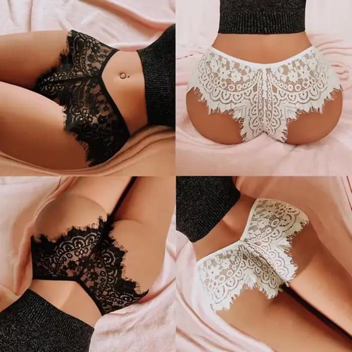 Slip transparent en dentelle pour femmes