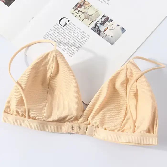 Soutien-gorge en V profond avec coussretours de poitrine pour femme, bralette astronomique, haut à bretelles, soutien-gorge français, coupe triangle, sous-vêtements doux, lingerie sexy, bh