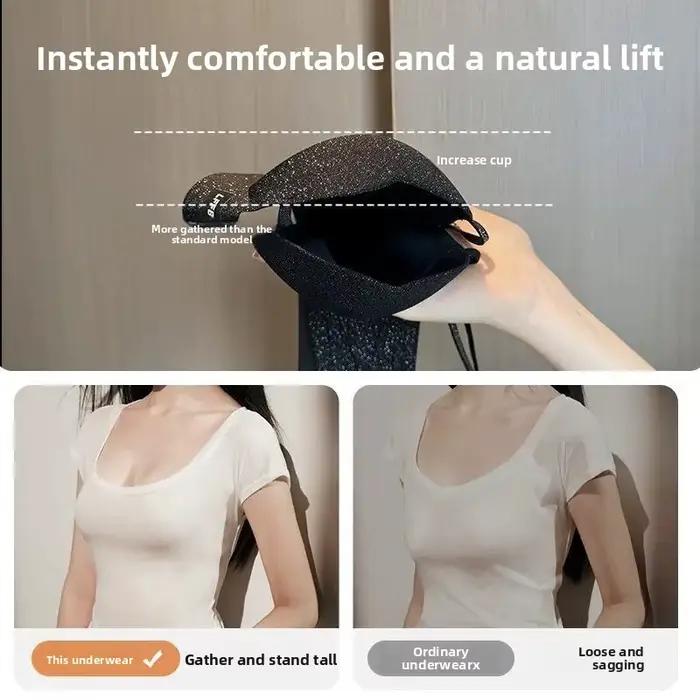 Soutien-gorge push-up sans fil pour petites poitrines, soutien doux, bretelles réglables, imprimé lettres, contrôle des poitrines latérales, lingerie sculptante, soutien-gorge quotidien