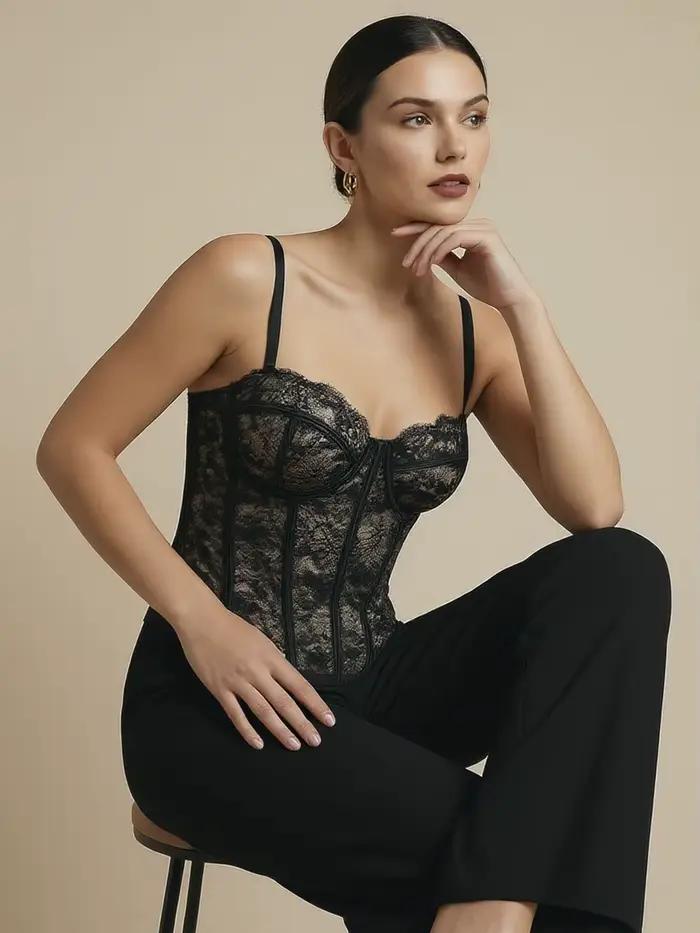 Camisole en dentelle noire sexy