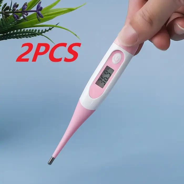 Lot de 2 thermomètres numériques pour la fièvre, mesure orale, axillaire ou rectale, affichage LCD électronique, haute précision, offre spéciale