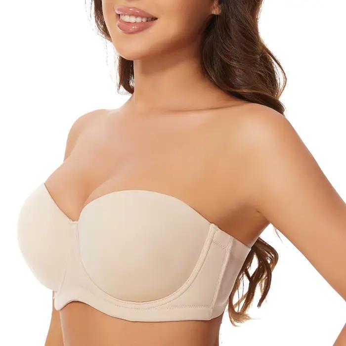 Soutien-gorge push up à bretelles amovibles pour femmes grande taille, avec armatures, couverture complète multidirectionnelle, légèrement rembourré, pour un soutien confortable et un maintien optimal