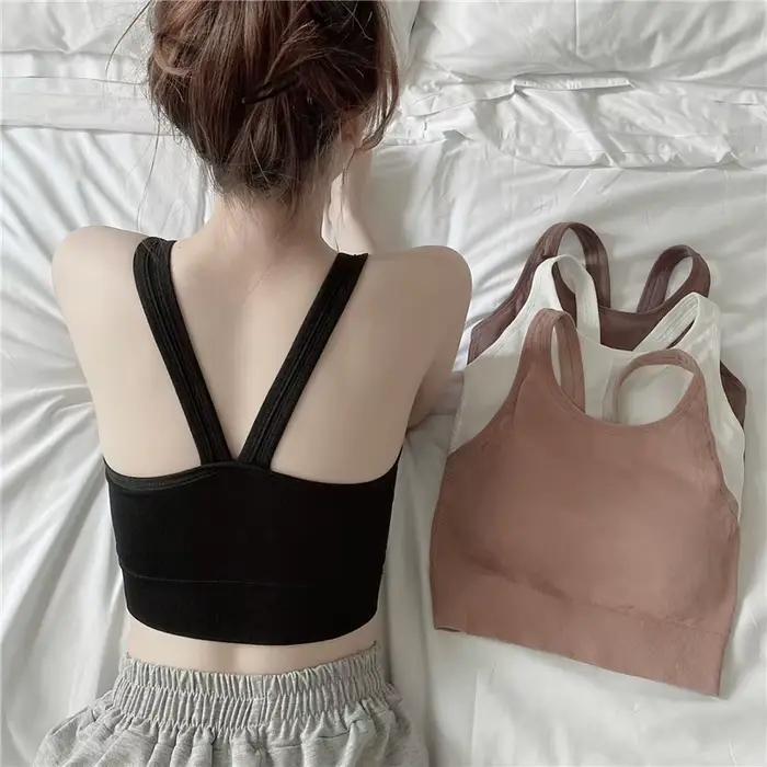 Soutien-gorge intégré dos nu à bretelles croisées