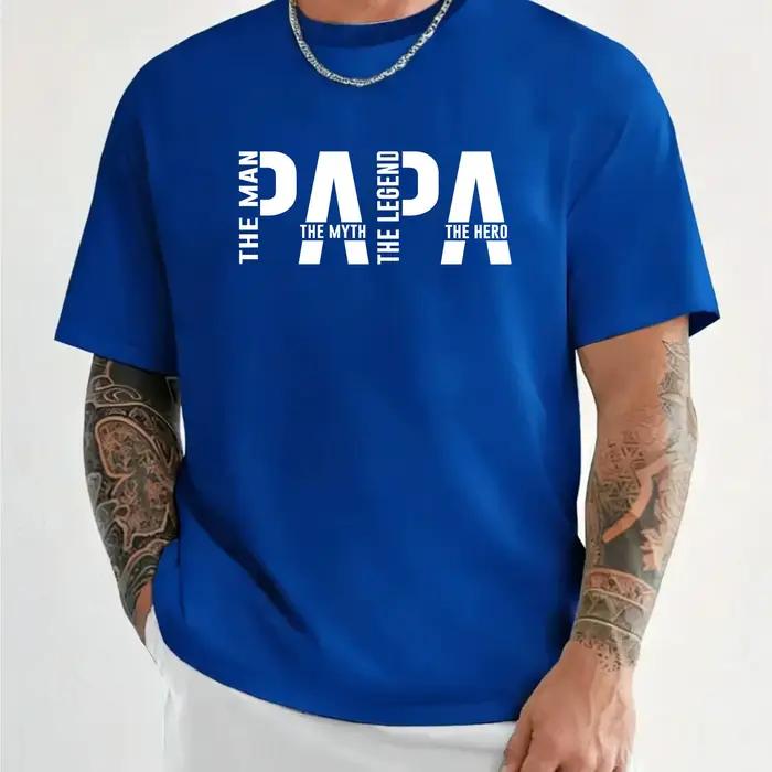 T-shirt drôle Papa le Homme le Mythe la Légende pour hommes, vêtements pour papa, t-shirt à manches courtes, t-shirts pour hommes, vêtements, hauts