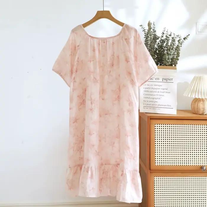 Chemise de nuit à imprimé floral pour femme