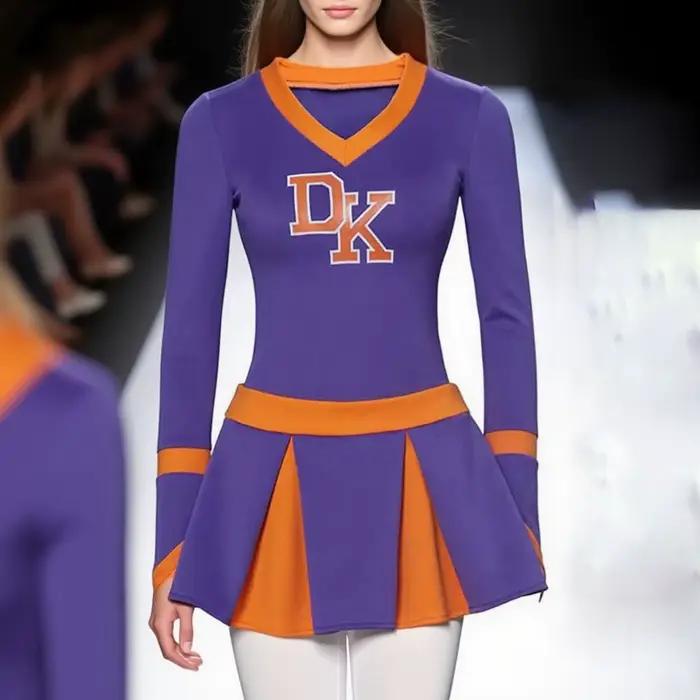 Costume de pom-pom girl violet de l'école secondaire de Jennifer, inspiré de Megan Fox, ensemble jupe de compétition pour fille