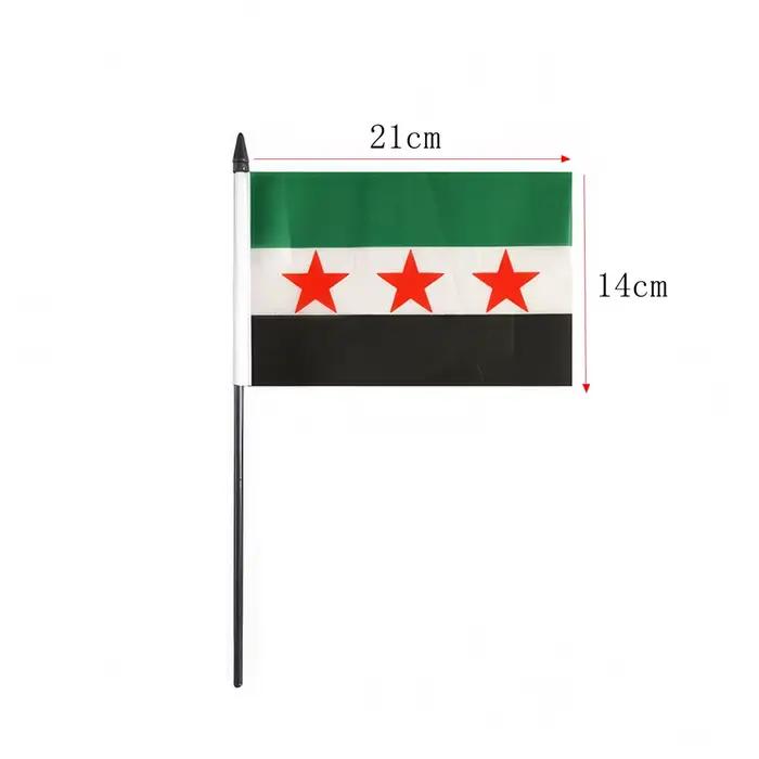 14x21 cm bureau drapeau de la syrie bannière la république arabe syrien trois étoiles bannière bureau ornements drapeaux
