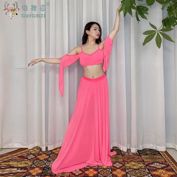 Ensemble de Costumes de danse du ventre, tenue, jupe et haut, ensemble de 2 pièces pour femmes adultes, vêtements de travail pour pratique de Performance sur scène
