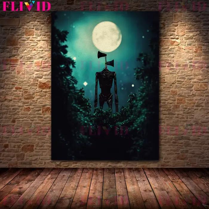 Toile d'Art Mural de Scènes de Film Effrayant et d'Horreur, Peinture de Démons dans la Nuit Noire, Affiche et Impression pour Décoration de Salon