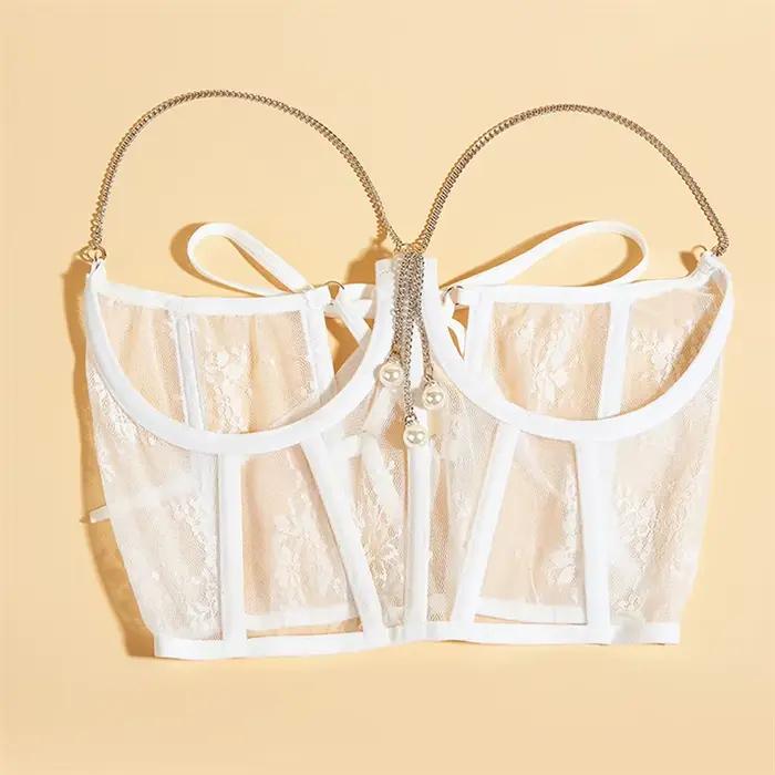 Ceinture de Corset en maille transparente pour femmes